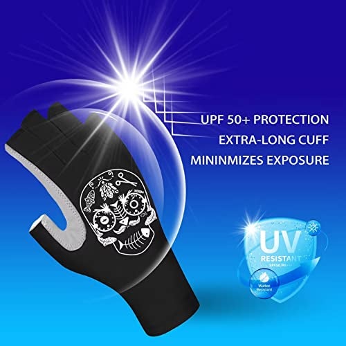 Riverruns UPF 50+ Fishing Gloves for Men Women Sun Gloves UV Protection for Outdoor, Kayaking, Rowing, Paddling, Canoeing(Fishwater, L) - Image 5