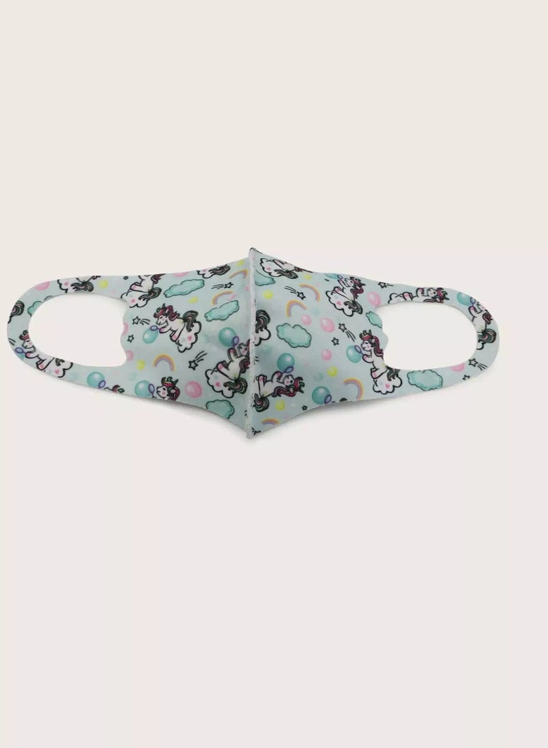 Kids Unicorn Pattern Face Covering  - Image 1