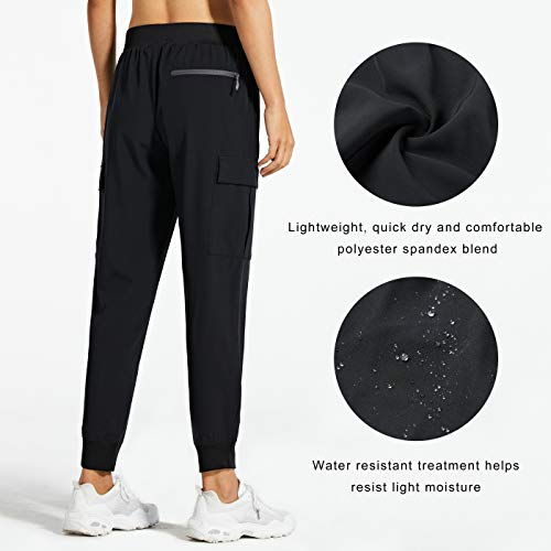 Libin Women's Cargo Joggers Lightweight Quick Dry Hiking Pants Athletic Lounge Casual Travel, Black S - Image 3