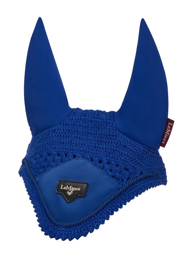 LeMieux Loire Ear Bonnet with Soft Lycra Ears - Close Knit Crochet - Comfortable Fit Equestrian Mask - Sport Horse Wear Fly Protection - Benetton Blue - X-Large - Image 1