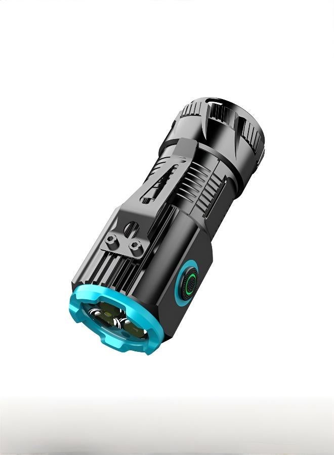 Mini LED Flashlight Rechargeable USB C Charging, 5 Light Modes, Pocket Flashlight with Clip, Magnetic Flashlight for EDC ,Camping, Hiking,Emergency - Image 1