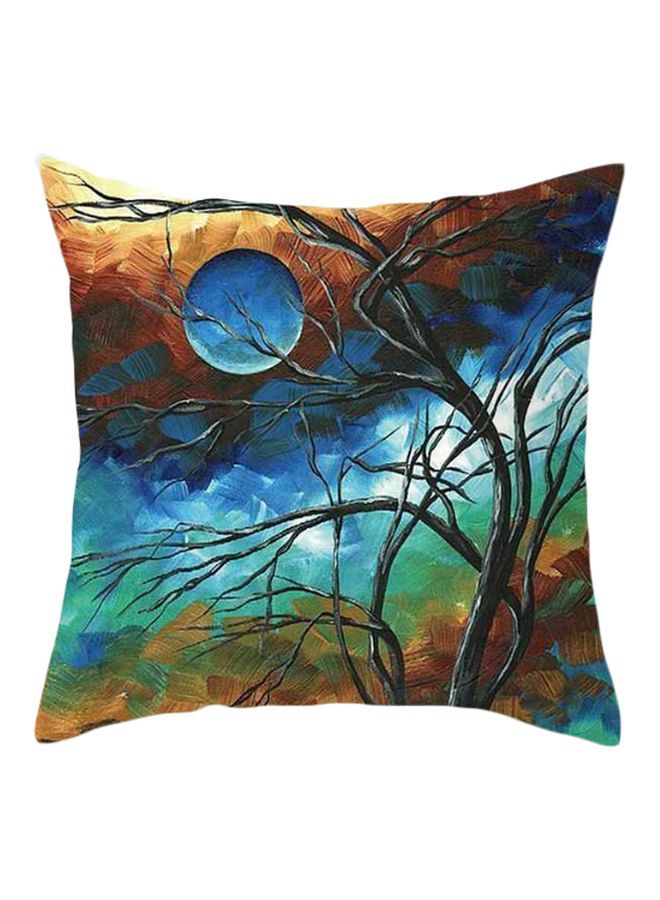 NIBEMINENT Tree Printed Cushion Cover Blue/Brown/White 45x45cm