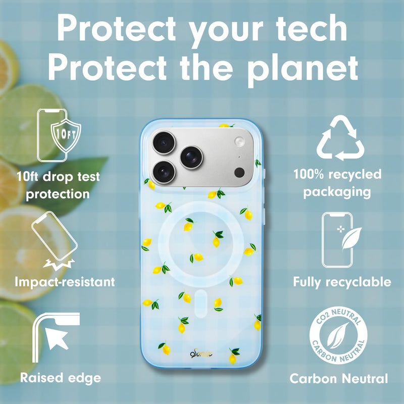 Sonix Case for iPhone 17 Pro | Compatible with MagSafe | 10ft Drop Tested | Lemon Gingham - Image 4