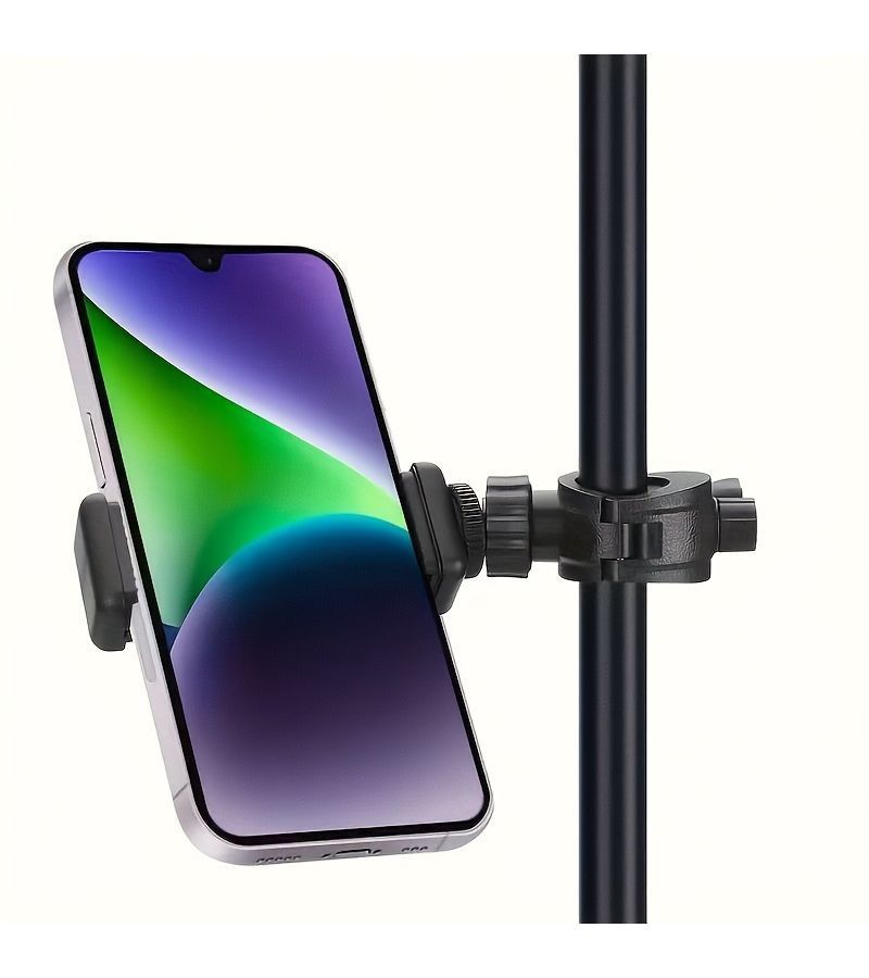 A 360 Degree Rotating Phone Holder For Live Streaming Video Recording Reading And Cycling Navigation Compatible With 10 31Mm Round Rods Black - Image 5