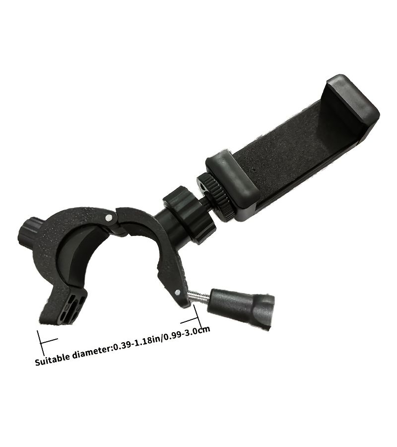 A 360 Degree Rotating Phone Holder For Live Streaming Video Recording Reading And Cycling Navigation Compatible With 10 31Mm Round Rods Black - Image 3