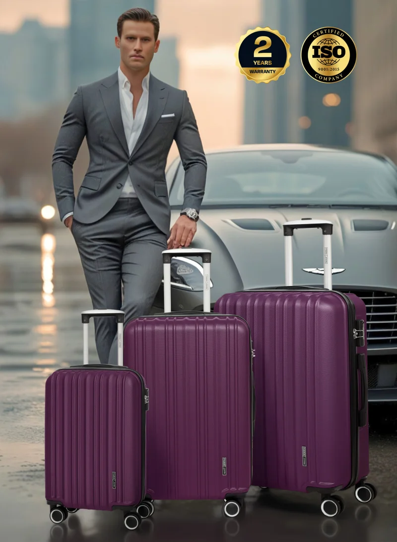 Parajohn M (24 inch) Medium 24-Inch ABS Lightweight Hardshell Luggage Trolley | carrying 20kg 4-Wheel Spinner Suitcase Purple  | Best Price UAE