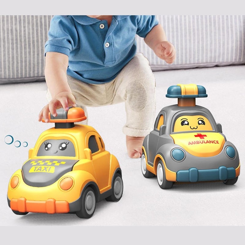 Next Store Cartoon Kids Toy Car – Fun Inertial Push and Pull Toy – Safe Mini Car for Kids (Grey) - Image 1