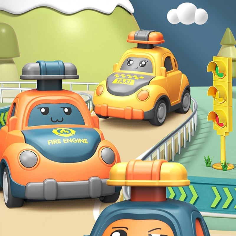 Next Store Cartoon Kids Toy Car – Fun Inertial Push and Pull Toy – Safe Mini Car for Kids (Grey) - Image 2