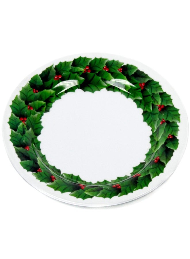 Chef Craft Christmas Melamine Dinner Plate, 10 inch in diameter, Wreath - Image 1