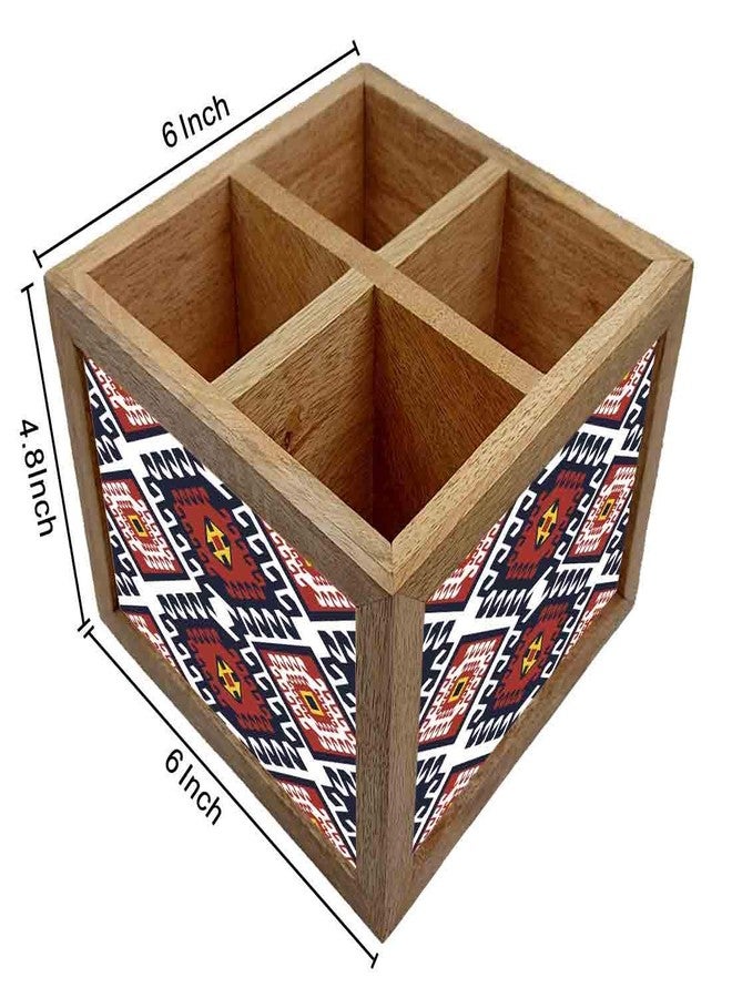 Nutcase Wooden Cutlery Stand Holder Silverware Caddy Spoons Forks Knives Organizer for Dining Table & Kitchen -Made in India-Spoons NOT Included - Diamond Pattern - Image 4