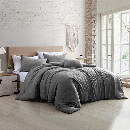 Modern Threads Modern Threads 4Piece GarmentWashed Comforter Set Beck Grey King 