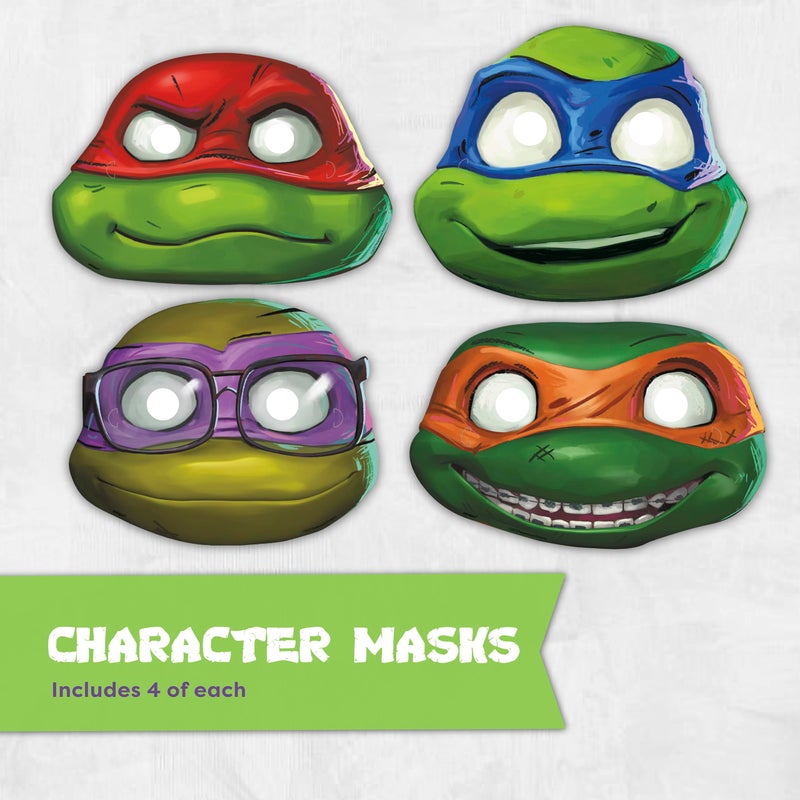 Unique Ninja Turtle Birthday Party Supplies - Party Masks (Pack of 16) and Sticker - Image 4