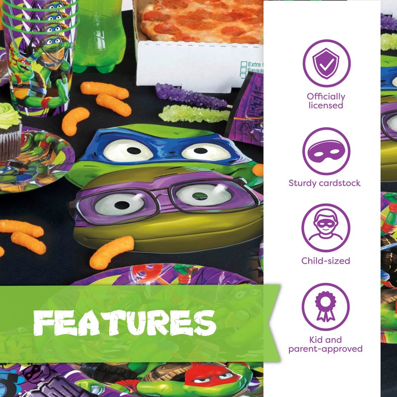 Unique Ninja Turtle Birthday Party Supplies - Party Masks (Pack of 16) and Sticker - Image 3