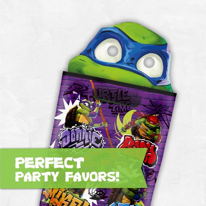 Unique Ninja Turtle Birthday Party Supplies - Party Masks (Pack of 16) and Sticker - Image 5