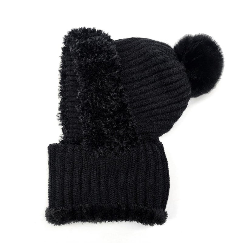 HUAMULAN Women Winter Knit Beanie Hats One Piece Fleece Lined Knit Balaclavas Mask Circle Scarf Set Ski Snow Hat Cap with Pompom - Image 3