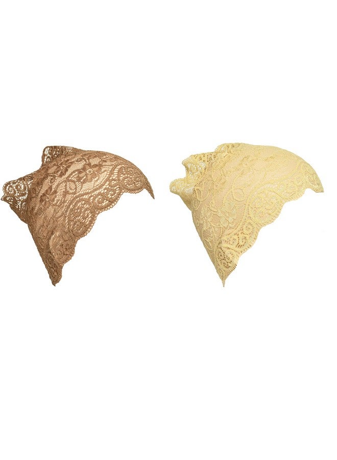 Girls and Womens Hijab Headband, Under Hijab Scarf Naqab Head Scarf (2 pcs) (LIght Brown and Cream) - Image 1