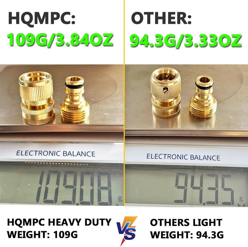 HQMPC خرطوم حديقة سريع الاتصال من البرونز الصلب، ملحقات خرطوم حديقة، موصلات خرطوم المياه، فصل خرطوم الحديقة، قطر 3/4 بوصة، GHT (2 مجموعة) (2 أنثوي + 2 ذكري) - Image 2