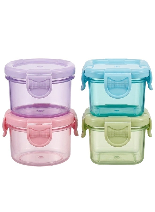 Happy Home 12 Pack 60ml Mini Food Storage Containers with Leakproof Locking Lid – Reusable Plastic Sauce & Salad Dressing Containers with Silicone Seal and 4 Snap Locks – Small Stackable Containers for Dips, Snacks, Jam, Spices, Lunch Box, Freezer & Kitchen Storage - Image 2