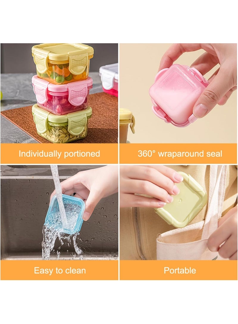 Happy Home 12 Pack 60ml Mini Food Storage Containers with Leakproof Locking Lid – Reusable Plastic Sauce & Salad Dressing Containers with Silicone Seal and 4 Snap Locks – Small Stackable Containers for Dips, Snacks, Jam, Spices, Lunch Box, Freezer & Kitchen Storage - Image 5
