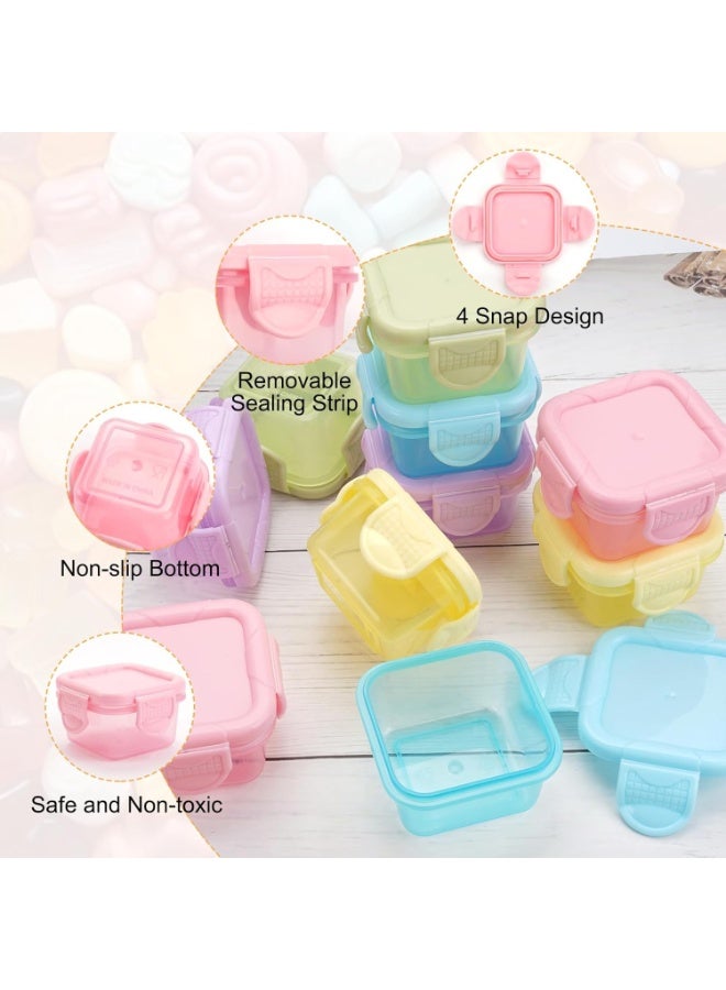 Happy Home 12 Pack 60ml Mini Food Storage Containers with Leakproof Locking Lid – Reusable Plastic Sauce & Salad Dressing Containers with Silicone Seal and 4 Snap Locks – Small Stackable Containers for Dips, Snacks, Jam, Spices, Lunch Box, Freezer & Kitchen Storage - Image 4