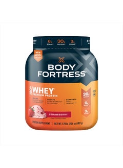 Body Fortress 100% Whey, Premium Protein Powder, Strawberry, 1.78lbs (Packaging May Vary)  - Image 1