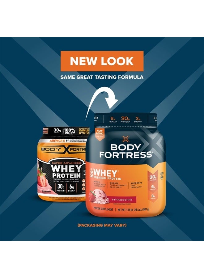 Body Fortress 100% Whey, Premium Protein Powder, Strawberry, 1.78lbs (Packaging May Vary)  - Image 2