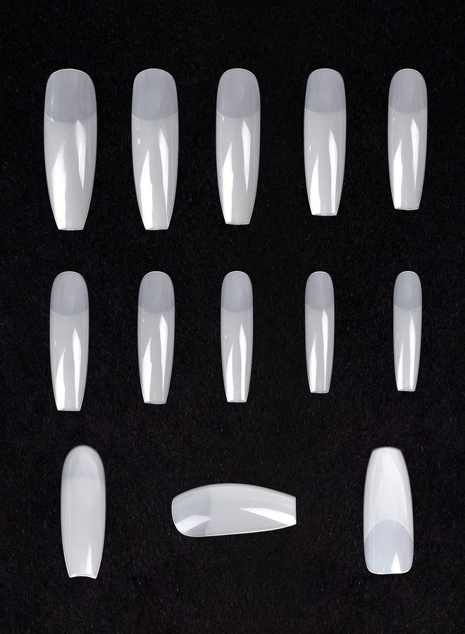 KADS 100Pcs 10 Sizes ABS False Nails Artificial Nails for Women Nature Fake Nails for DIY Manicure - Reusable Acrylic Nails Kit for Home & Salon (Half Cover Ballerina) - Image 1