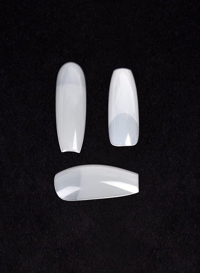 KADS 100Pcs 10 Sizes ABS False Nails Artificial Nails for Women Nature Fake Nails for DIY Manicure - Reusable Acrylic Nails Kit for Home & Salon (Half Cover Ballerina) - Image 2