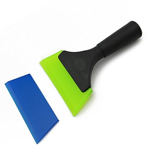 FOSHIO Squeegee Scraper Shower Mirror Glass Wiper Window Cleaner with 1 Extra Rubber Blade Non-Slip Handle for Auto Window Tint Tool Home - Image 2