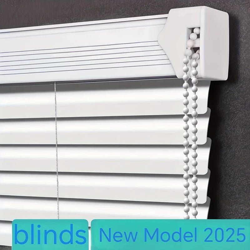 White Aluminum Light Blocking Horizontal Blinds Width 35.43 Inch Height 59.06 Inch Anti Ultraviolet High Quality Dimming Bathroom Temporary Installation Window Decoration Classic Ventilation Louver Curtains - Image 1