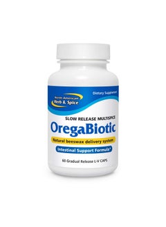 North American Herb & Spice Oregabiotic 60 Capsules Immune System & Digestive Support Hair Skin & Nail Health Black Seed Oil Cumin Oil Oregano Oil Sage Oil Nongmo 30 Total Servings  - Image 1