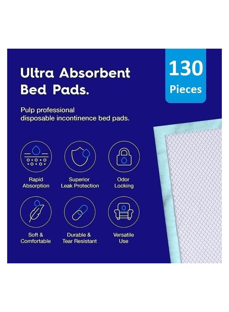 Cherry Medical Supply 130-Pieces Packed in 13 Pouches Cherry Medical Supply 60 cm x 90 cm XL Disposable Underpads, Incontinence Pads, Chux, Bed Covers, Puppy Training, Super Absorbent Protection for Kids Adults Elderly - Image 2