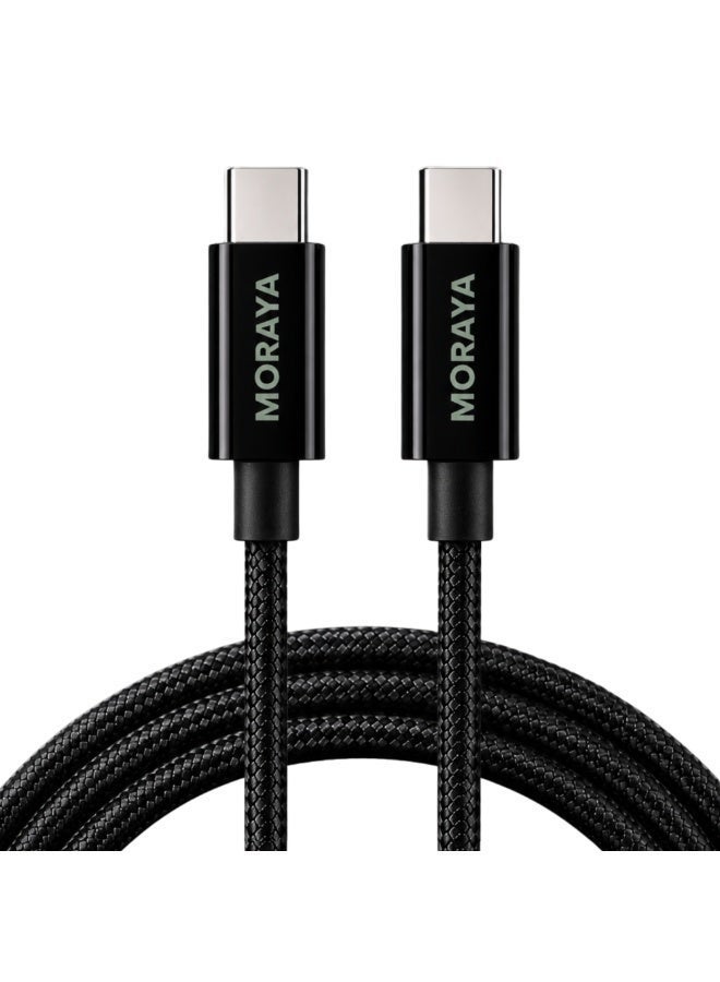 MORAYA USB-C to USB-C Cable 1M, 60W PD Fast Charging Type-C Cable, Durable Braided Charger Cable for iPhone 15/16/17, MacBook, Samsung & USB-C Devices - Image 2
