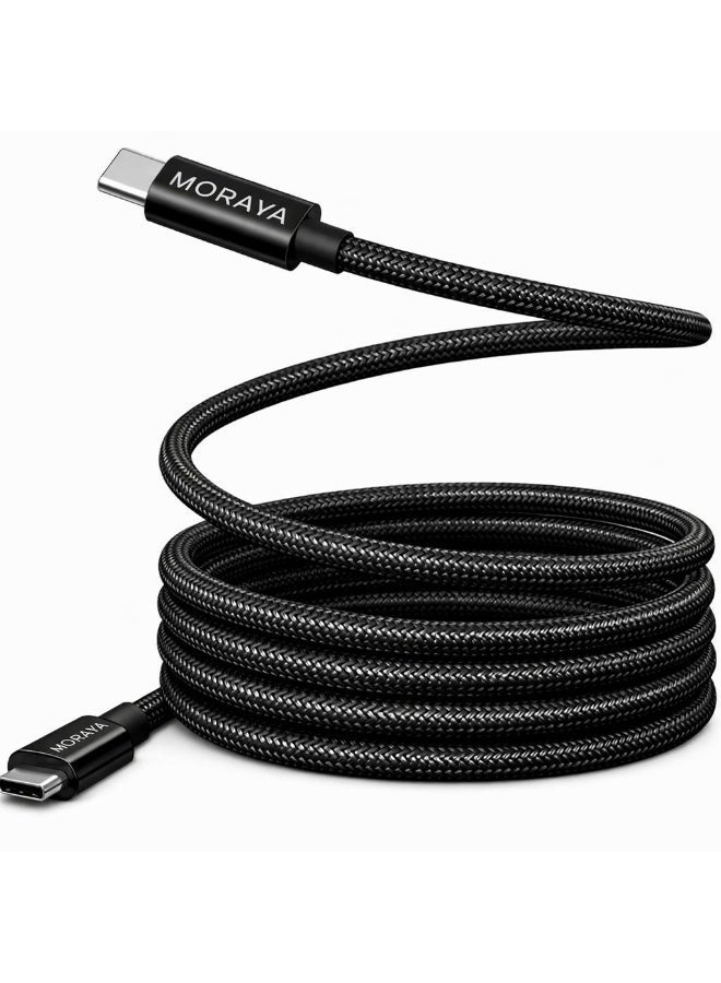 MORAYA USB-C to USB-C Cable 1M, 60W PD Fast Charging Type-C Cable, Durable Braided Charger Cable for iPhone 15/16/17, MacBook, Samsung & USB-C Devices - Image 1
