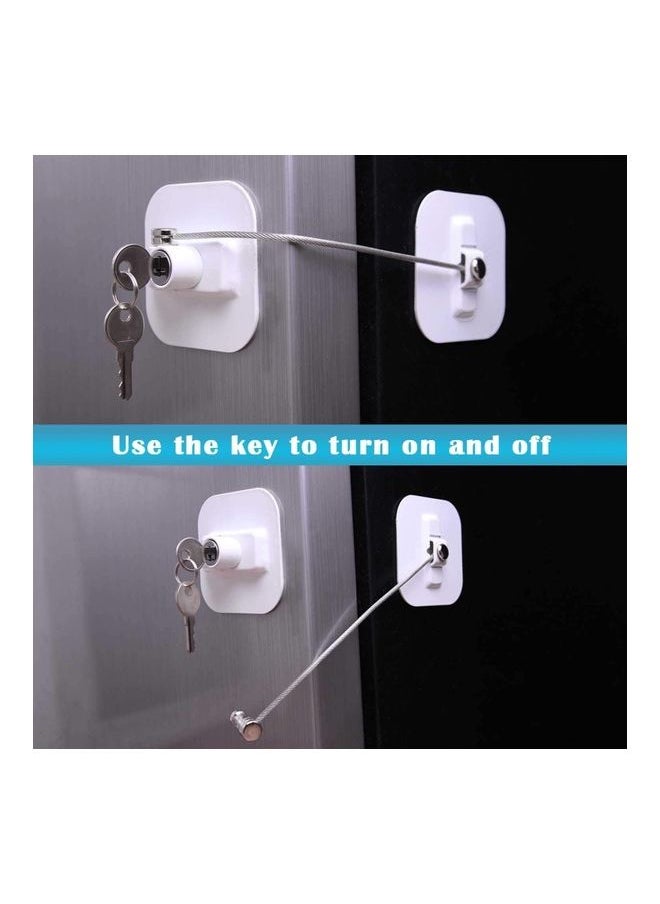 Y&D - Refrigerator Door Lock With 2 Keys White - Image 1