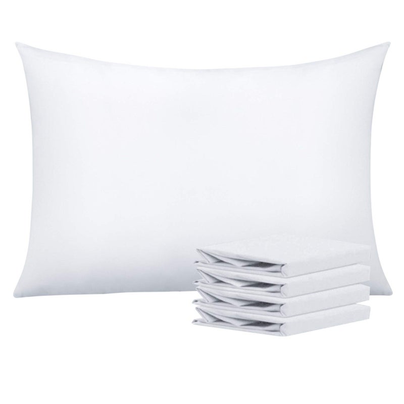 NTBAY Queen Pillowcase Set - 4 Pack Brushed Microfiber 20x30 Pillowcases - Soft, Wrinkle-Free, Fade-Resistant, Stain-Resistant, White Pillowcases with Envelope Closure - 20x30 Inches, White - Image 1