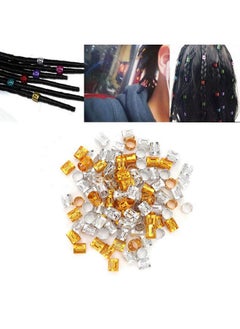 ZJchao Hair Braiding Cuffs 100Pcs Hair Jewelry Rings Hair Decorations Adjustable Dreadlocks Wig Accessories Rings Clips For Braids Accessories(1#)  - Image 4