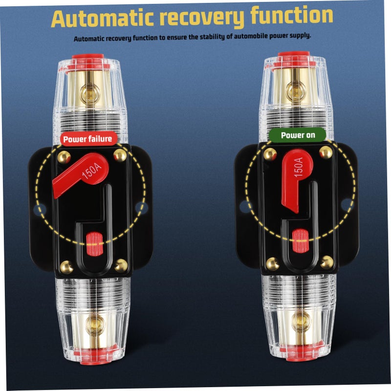 2 Pcs 150A Manual Reset Circuit Breaker Fuse Holder for Car Audio System Overload Protection - Image 3