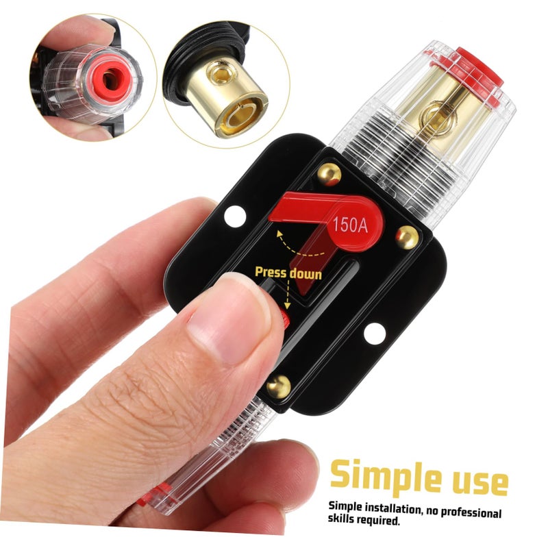 2 Pcs 150A Manual Reset Circuit Breaker Fuse Holder for Car Audio System Overload Protection - Image 5