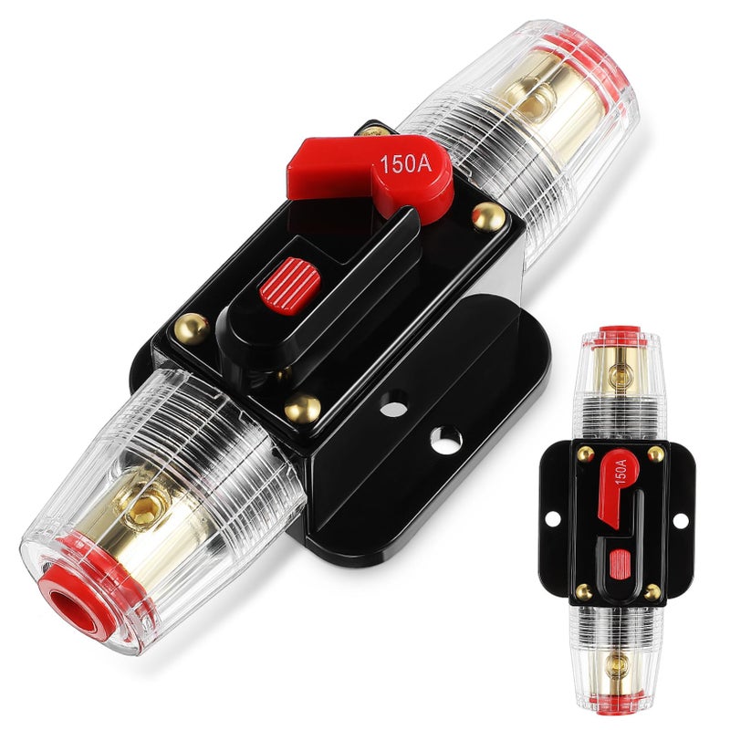 2 Pcs 150A Manual Reset Circuit Breaker Fuse Holder for Car Audio System Overload Protection - Image 2