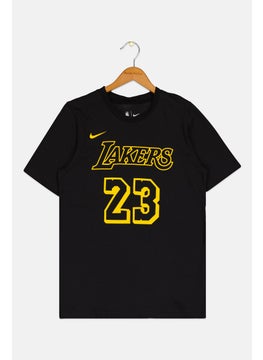 Nike Nike x NBA Kids Boy Sportswear Fit Short Sleeve Outdoor T Shirt, Black  - Image 1