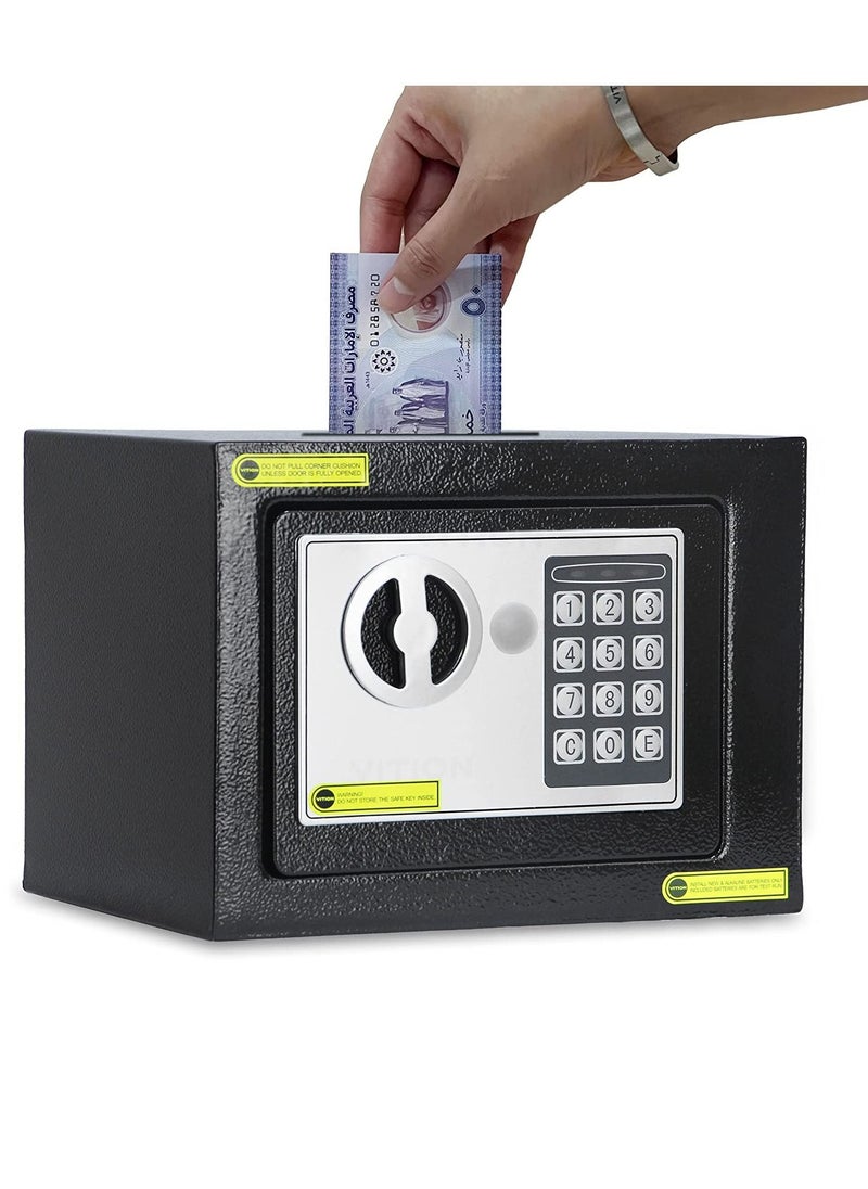 VITION - Safe Box Small, Cash Deposit Drop Slot Security Locker with Keys and Digital Keypad LED Indicator for Passports Cash Money Jewelry Watches Suitable for Home & Office - Image 1