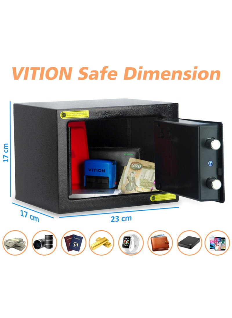 VITION - Safe Box Small, Cash Deposit Drop Slot Security Locker with Keys and Digital Keypad LED Indicator for Passports Cash Money Jewelry Watches Suitable for Home & Office - Image 1