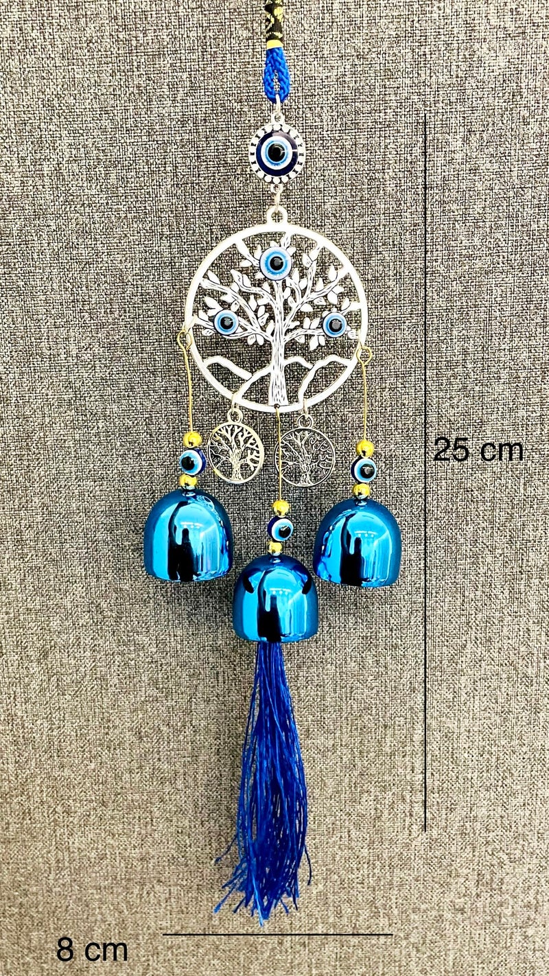 WARMINGO DE Evil Eye Wind Chime 3 Bells for Home & Office - Brings Positive Vibes & Removes Negative Energy | Evil Eye Wind Chime | Evil Eye Tree 3 Bells - Image 4