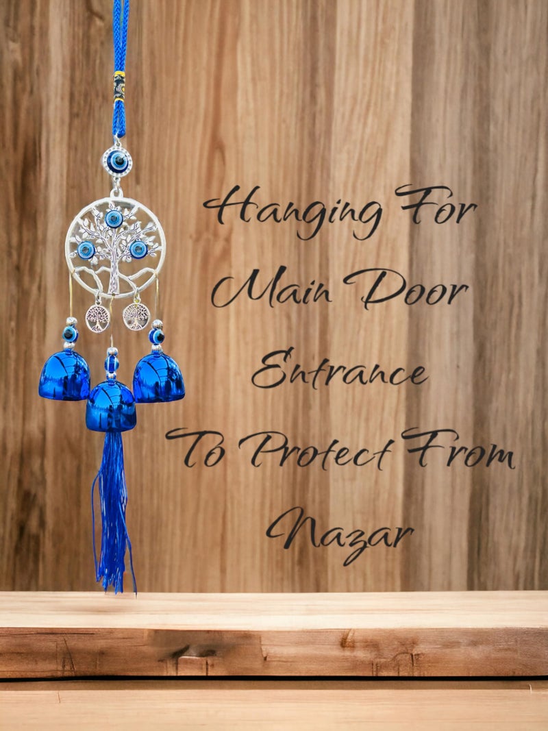 WARMINGO DE Evil Eye Wind Chime 3 Bells for Home & Office - Brings Positive Vibes & Removes Negative Energy | Evil Eye Wind Chime | Evil Eye Tree 3 Bells - Image 3