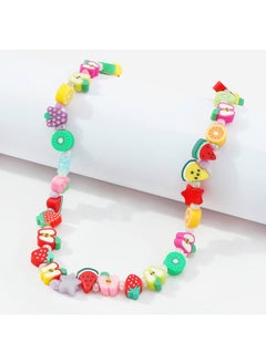 Generic 120Pcs 10mm Fruit Beads Mixed Color Polymer Clay DIY Loose Spacer Beads with Crystal Stretch Cords for Necklace Bracelet Handmade Earrings Jewelry Making  - Image 5