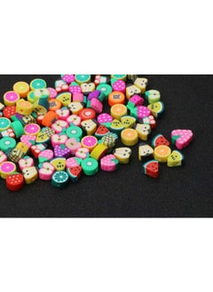Generic 120Pcs 10mm Fruit Beads Mixed Color Polymer Clay DIY Loose Spacer Beads with Crystal Stretch Cords for Necklace Bracelet Handmade Earrings Jewelry Making  - Image 3