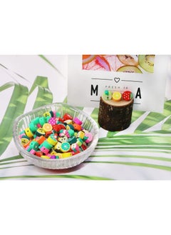 Generic 120Pcs 10mm Fruit Beads Mixed Color Polymer Clay DIY Loose Spacer Beads with Crystal Stretch Cords for Necklace Bracelet Handmade Earrings Jewelry Making  - Image 4