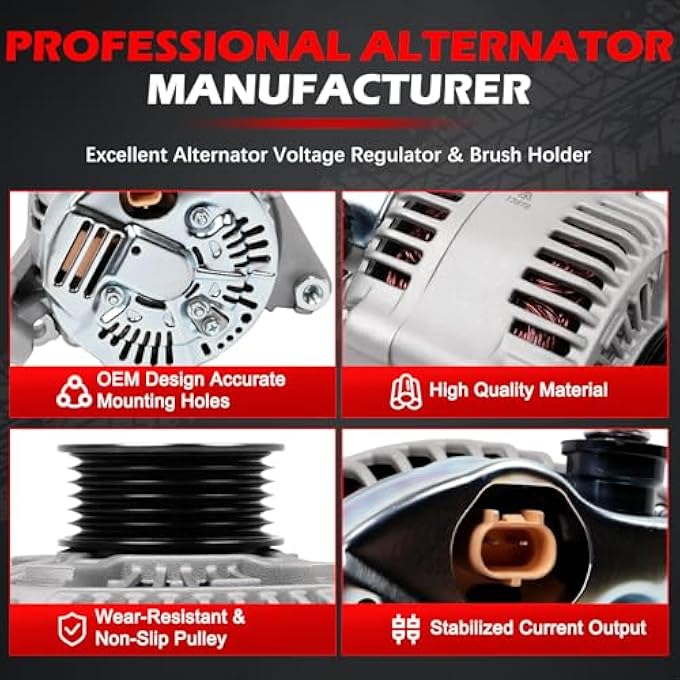 Autodevil 13873 alternator compatible with 2001 2002 2003 2004 2005 2006 Dodge Jeep Mitsubishi Dakota OE 56041693AB, 56041693AC, 1210004410, 1210004440 - Image 5