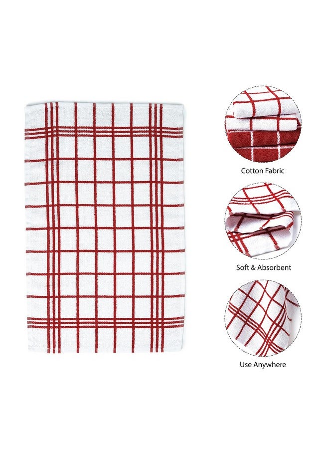 Encasa XO Encasa XO Kitchen Towels and Dish Cloths Sets | Red Terry Highly Absorbent Cotton Terry Towels | 60x40 cm | Multipurpose for Washing Dishes and Cleaning Pack of 4  - Image 4